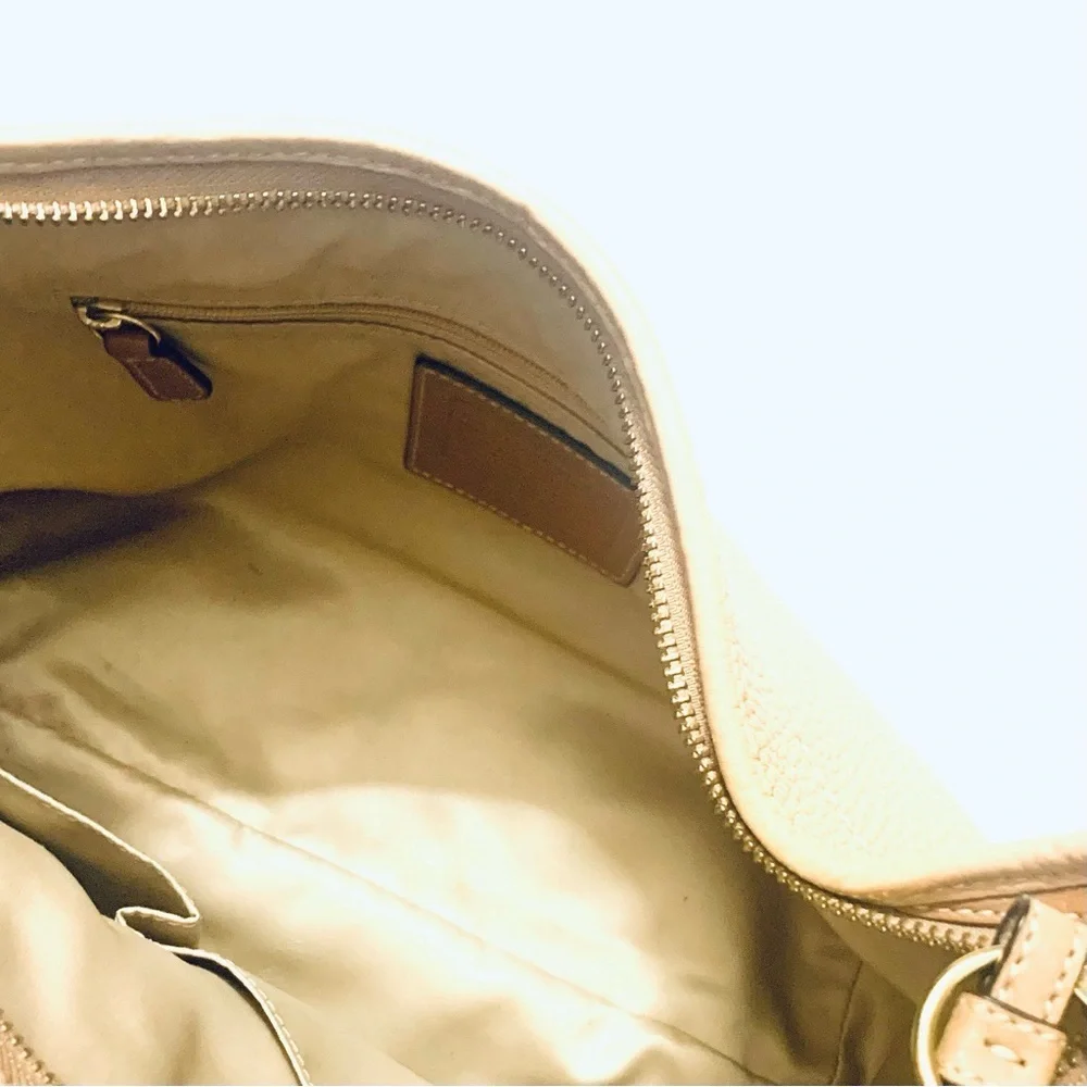 COACH Ergo Natural Tan Pebble Grain Leather Hobo Bag Vintage 11612